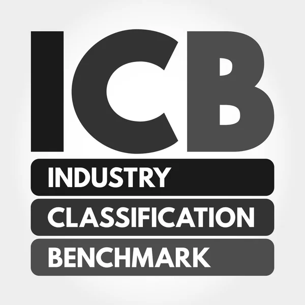 Icb Classificação Indústria Sigla Referência Fundo Conceito Tecnologia —  Vetores de Stock