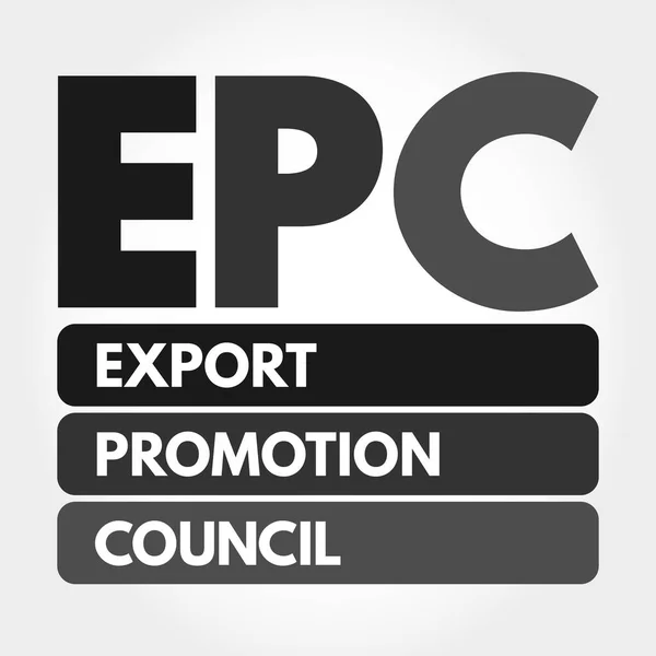 Epc Export Promotion Council Acroniem Achtergrond Bedrijfsconcept — Stockvector