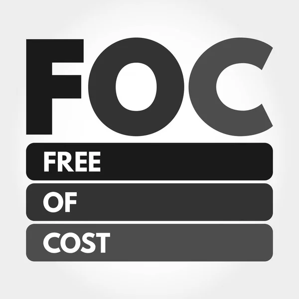 Foc Free Cost Akronym Geschäftsidee Hintergrund — Stockvektor