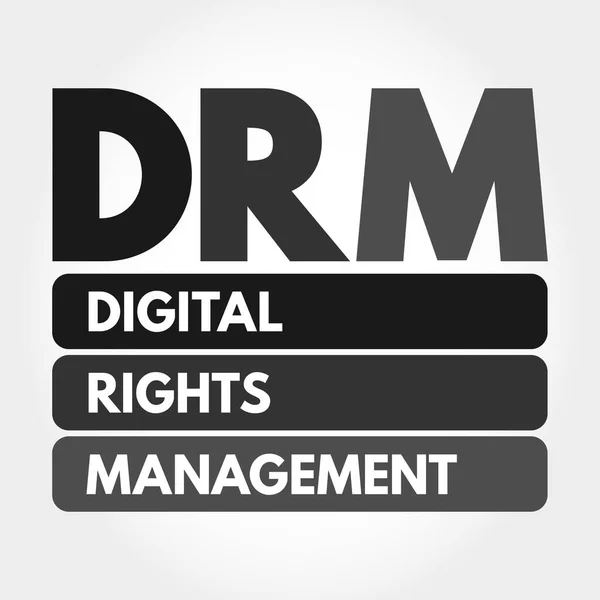 Drm Digital Rights Management Sigla Fundo Conceito Negócio Tecnologia —  Vetores de Stock