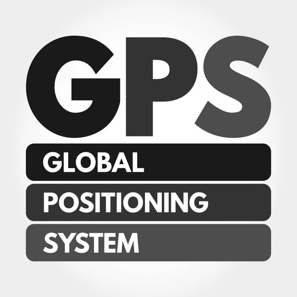 Gps Acrónimo Global Positioning System Technology Concept Background — Vector de stock