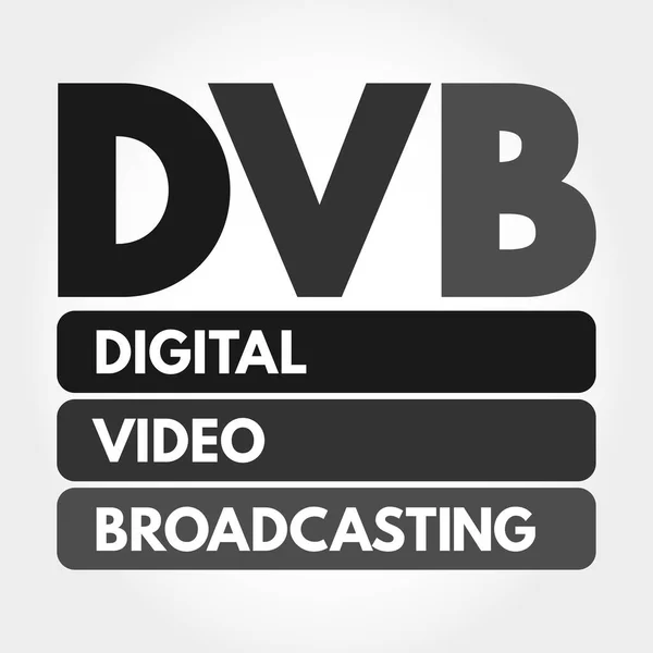 Dvb Digital Video Broadcasting Akronym Technologiekonzept Hintergrund — Stockvektor