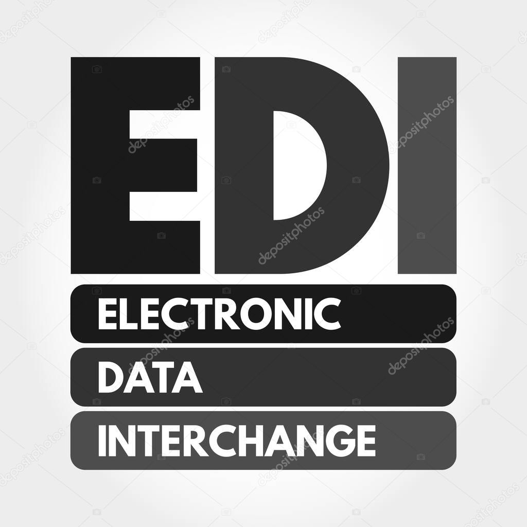 EDI - Electronic Data Interchange acronym, technology concept background