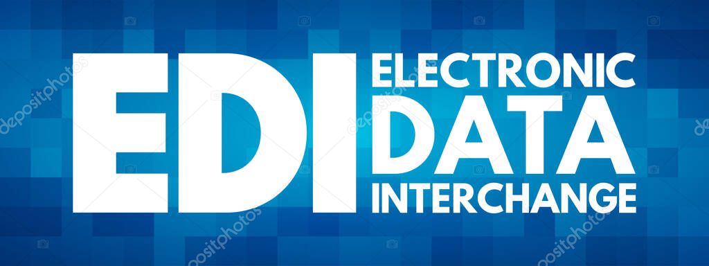 EDI - Electronic Data Interchange acronym, technology concept background