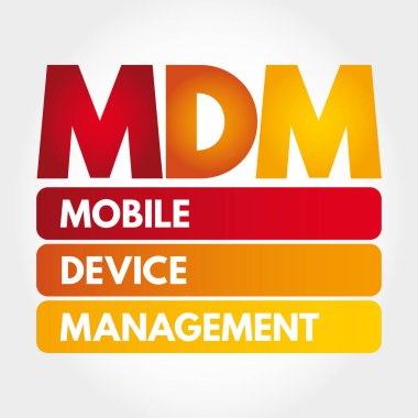 MDM - Mobil Aygıt Yönetimi kısaltması, teknoloji kavramı arka planı