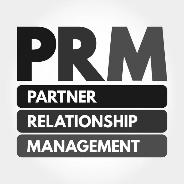 Prm Acrónimo Inglés Partner Relationship Management Business Concept Background — Vector de stock