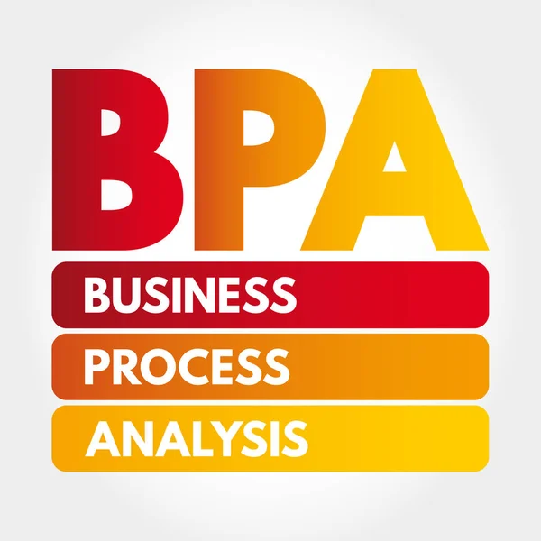 Bpa ビジネスプロセス分析の頭字語 ビジネスコンセプトの背景 — ストックベクタ