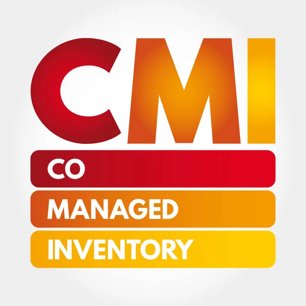 Cmi Managed Inventory Acronim Tło Koncepcji Biznesowej — Wektor stockowy