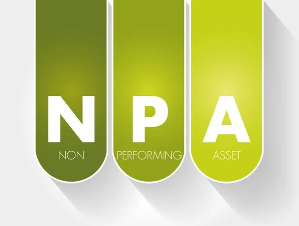 Npa 不执行资产首字母缩写 商业概念背景 — 图库矢量图片
