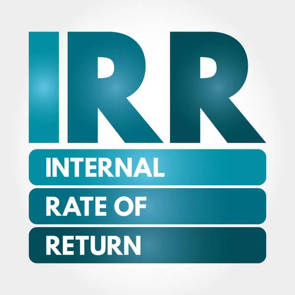 Irr Intern Acroniem Rendement Achtergrond Bedrijfsconcept — Stockvector