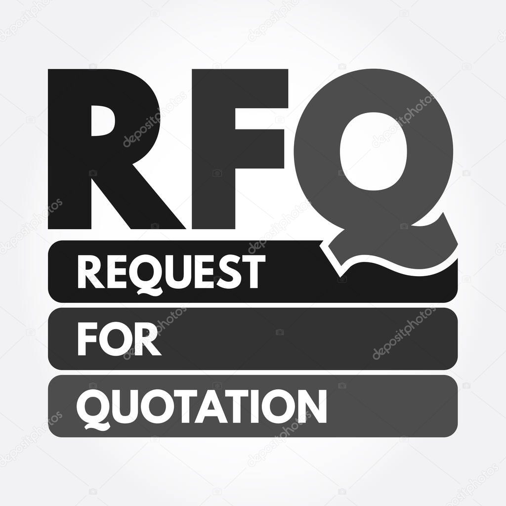 RFQ - Request For Quotation acronym, business concept background