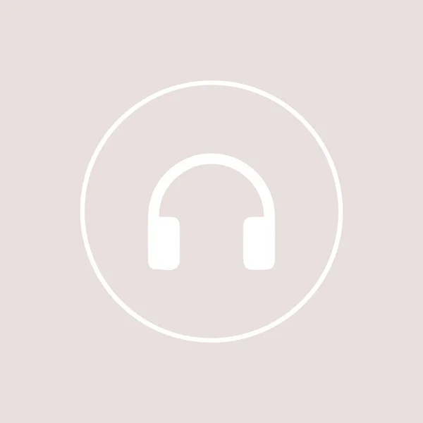 Słuchawki Płaska Ikona Muzyka Technologia Dźwięk Dźwięk Ilustracja Wektorowa Nowy — Wektor stockowy