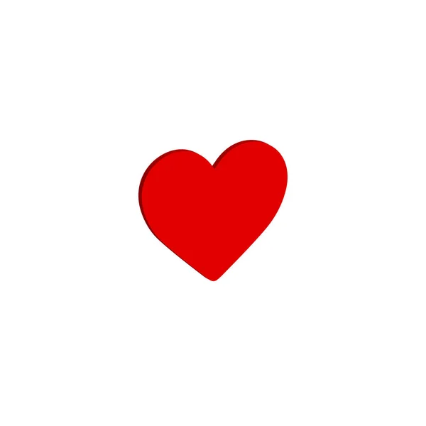 3D heart love icon - heart symbol, valentine day - romance illustration isolated — Stock Vector