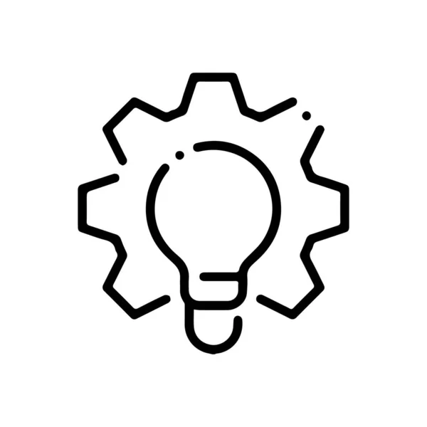 Light bulb and gear outline icon. linear style sign for mobile concept and web design. Working Process simple line vector icon. Symbol, logo illustration. Pixel perfect vector graphics — Stock Vector