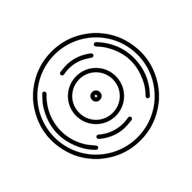 Beyaz arkaplanda plaka diski izole edilmiş. Müzik retro simgesi.