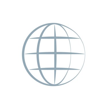 Web simgesi. Hat internet vektörü. Modayı takip eden düz dünya tabela tasarımı. Web sitesi ve mobil uygulama için ince doğrusal ağ grafik piktogramı. Logo çizimi. YENİ