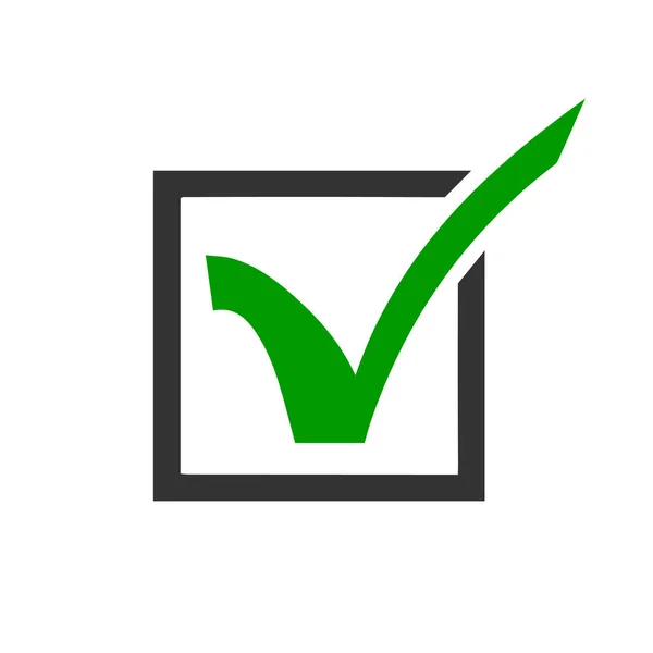 Ícone Marca Verificação Verde Para Design Vetor Escritório Novo — Vetor de Stock