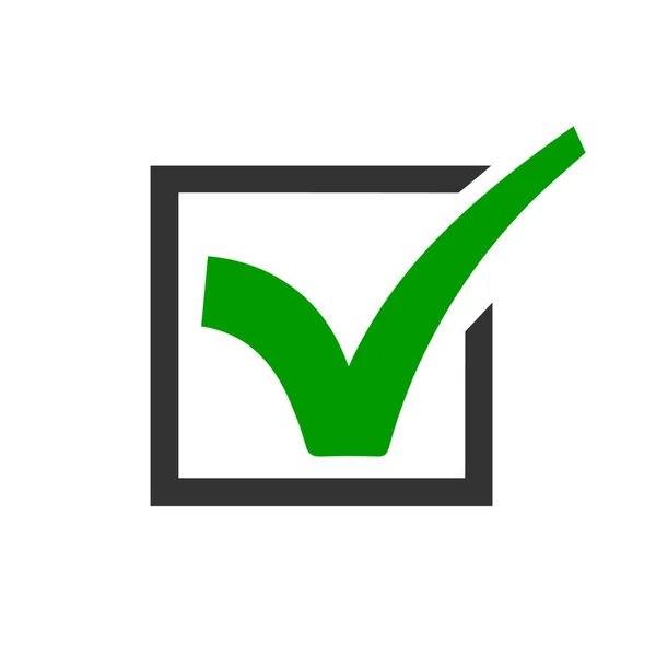 Icono Marca Verificación Verde Para Diseño Vectores Oficina Nuevo — Archivo Imágenes Vectoriales