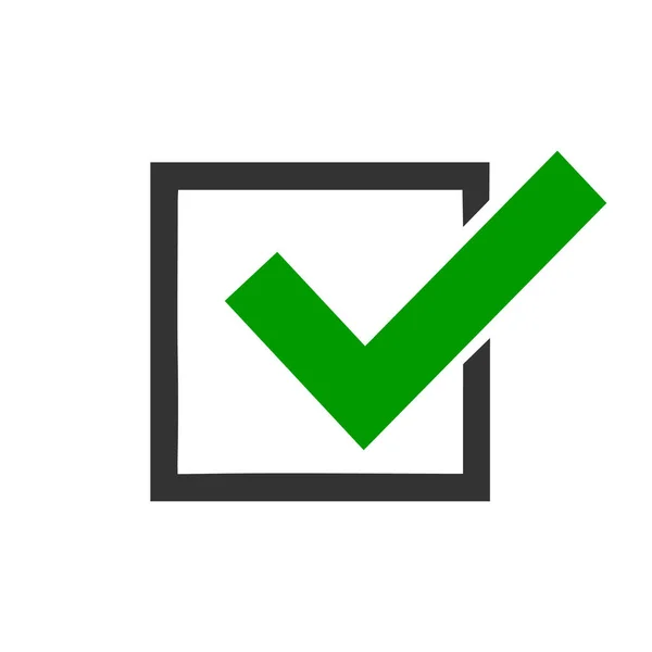 Icono Marca Verificación Verde Para Diseño Vectores Oficina Nuevo — Archivo Imágenes Vectoriales