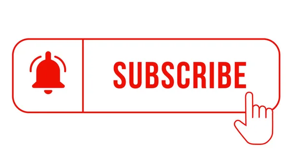 SUBSCRIBE - 한 돈 투명 한 배경을 가진 빨간색. 벡터 일러스트. — 스톡 벡터