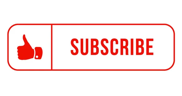 SUBSCRIBE - 한 돈 투명 한 배경을 가진 빨간색. 벡터 일러스트. — 스톡 벡터