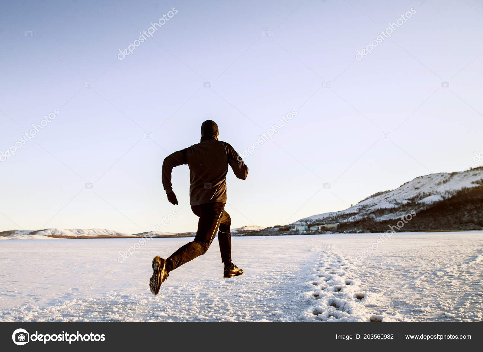 runner in snow