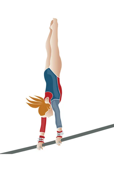 girl athlete gymnast on uneven bars bitmap image