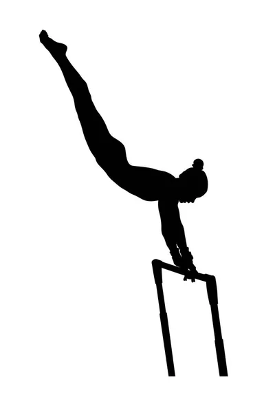 uneven bars exercise woman gymnast in artistic gymnastics
