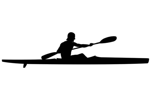 athlete kayaker sports kayak paddle black silhouette