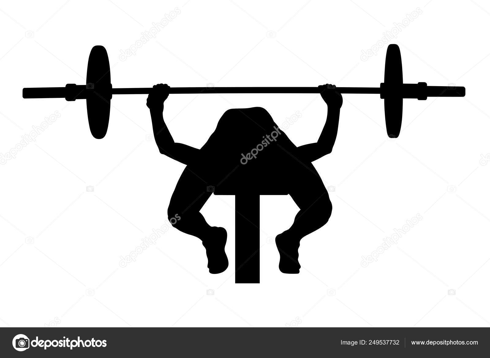 Female Athlete Bench Press Powerlifting Competition Stock Photo