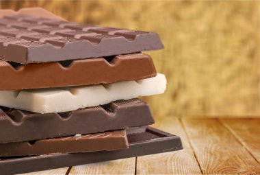 Lezzetli çikolata, yakın çekim görünümünün parçaları 