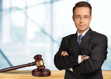 Handsome Caucasian lawyer clipart