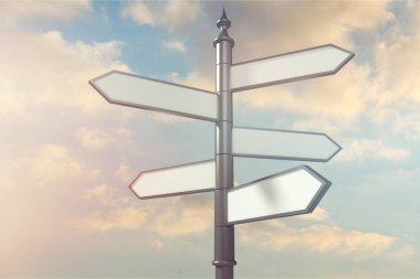 yol işareti ile gökyüzü arka plan ve kopya alanı mesajın için