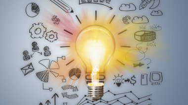 Parlak cam ampul arka plan üzerinde