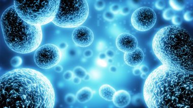Close-up of virus cells or bacteria on light background clipart