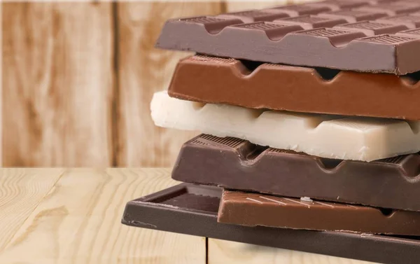 Шматочки Смачного Шоколаду Вид Крупним Планом — стокове фото