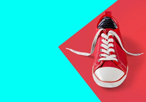 Red Sneaker Color Background Close View — Stock Photo, Image