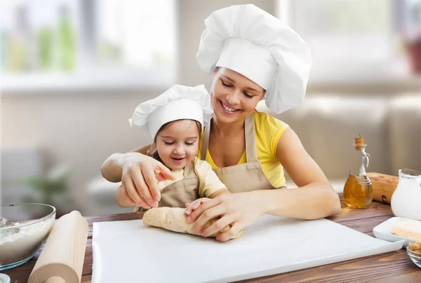 Bambina Sua Madre Cuocere Insieme — Foto Stock