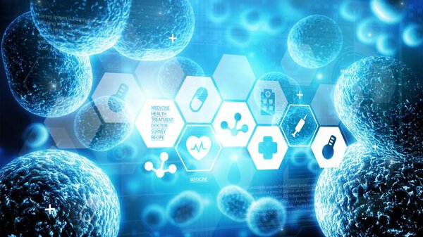 Close-up of virus cells or bacteria on light background