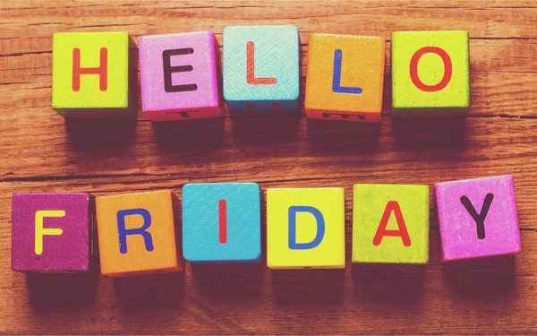 Hello Friday Message Written Cubes — Stock Photo, Image