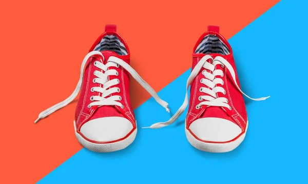 Piros Gumi Cipőt Kiadványról — Stock Fotó