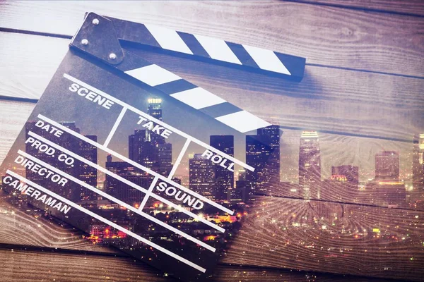 Movie Clapper Template Close View — Stock Photo, Image