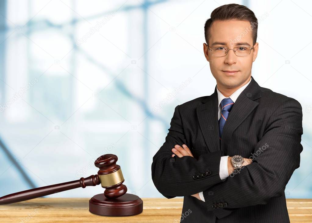 Handsome Caucasian lawyer