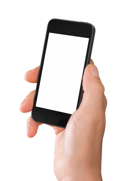 Hand Som Håller Smartphone Närbild — Stockfoto