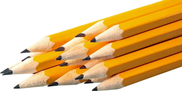 Stack of Sharpened Yellow Pencils - Isolated — Stock Photo, Image