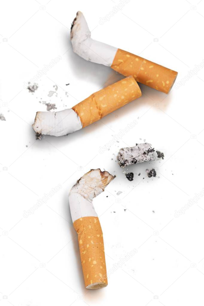 cigaretttes isolated on white, quit smoking concept
