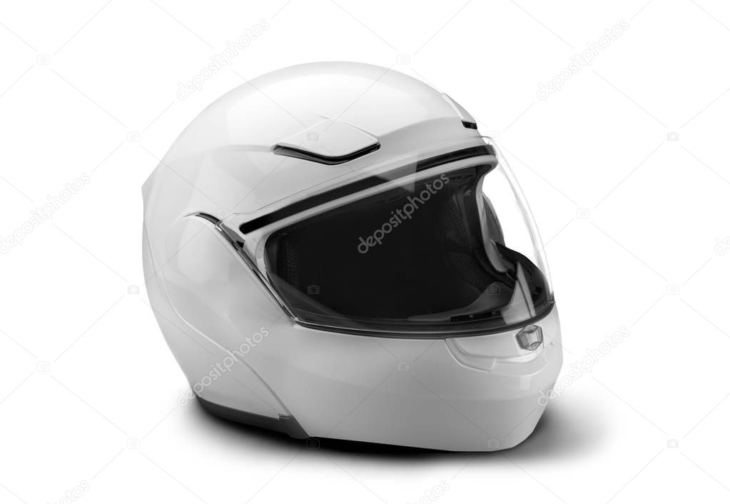 motorcycle Helmet isolated on white background, safety and protection 