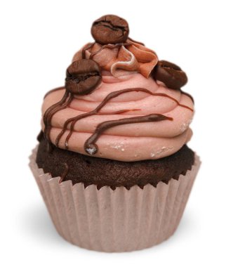 Lezzetli kek krem beyaz izole 