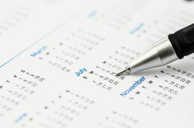 Takviminde bir gün işaret kalemi