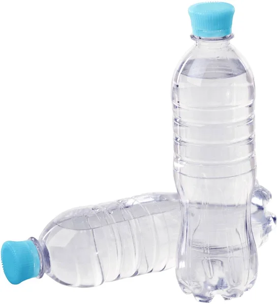 Plastikowe Butelki Wody Białym Tle — Zdjęcie stockowe